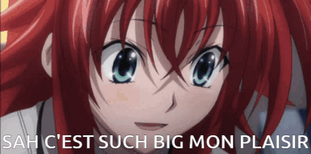 a picture of a girl with red hair and the words sah c 'est such big mon plaisir