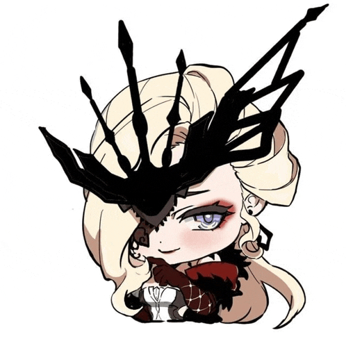 a drawing of a woman with a black crown