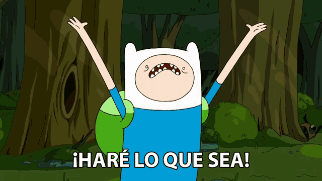 a cartoon character says hare lo que sea in a forest