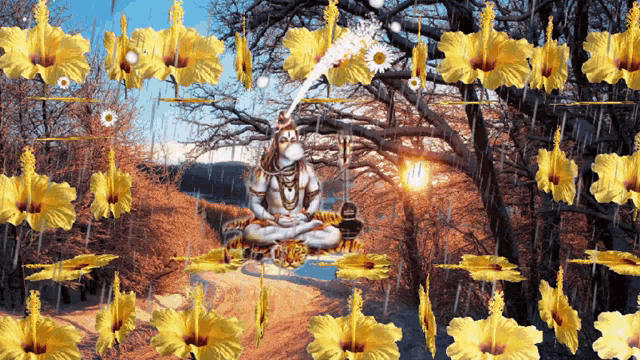 Lord Shiva Flowers GIF - Lord Shiva Flowers Fountain GIFs