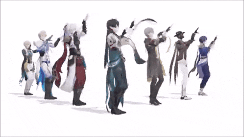 a group of people are standing in a line with their arms crossed