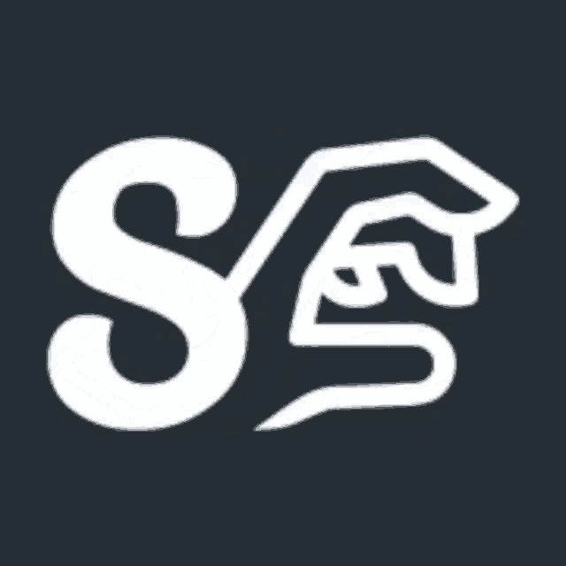 a white snake with the letter s on a dark background