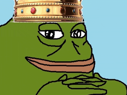 a cartoon frog with a crown on his head