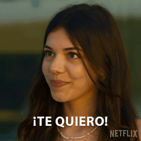 a woman is smiling and says " te quiero " in a netflix ad