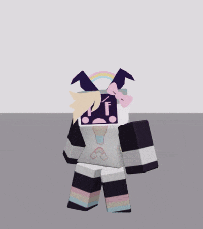 a cartoon character with a rainbow on her head has the letter f on her chest