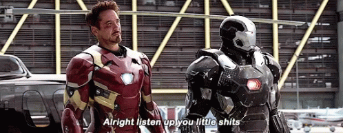Tony Stark Listen Up You Little Shits GIF - Tony Stark Listen Up You Little Shits Avengers GIFs