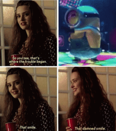 That Damned Smile Minion Dancing GIF - That Damned Smile Minion Dancing Hannah Baker GIFs