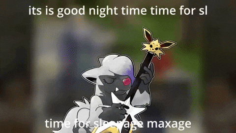 a cartoon of a sheep playing a guitar with the caption " its is good night time time for sl time for sleepage maxage