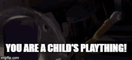 buzz lightyear from toy story says " you are a child 's plaything "