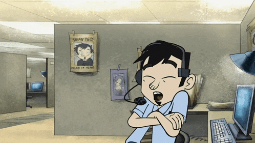 a wanted poster hangs on a wall next to a cartoon man