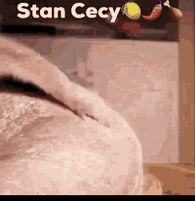 a close up of a person 's butt with the name stan cecy above it