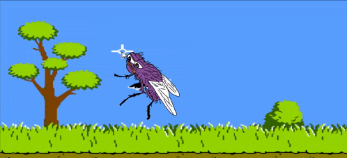 a cartoon of a purple spider in a field