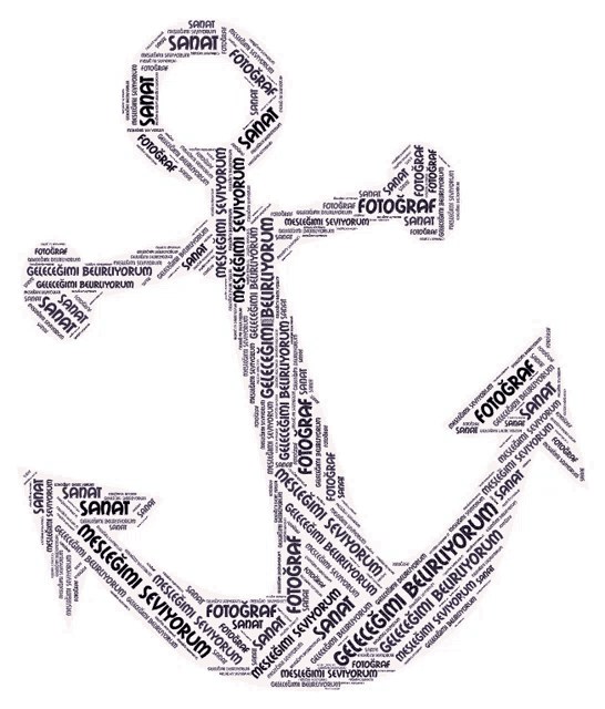 a collage of words including sanat and fotograf on a white background