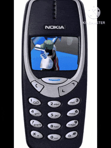 a nokia cell phone with a picture of a man on the screen