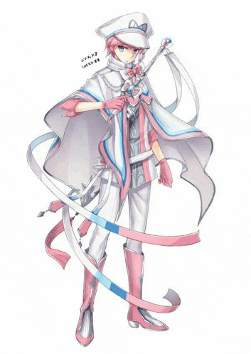 a drawing of a girl with a sword and a cape that says ' a ' on the top