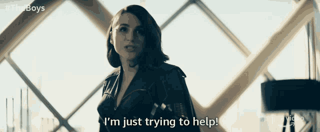 a woman says " i 'm just trying to help "