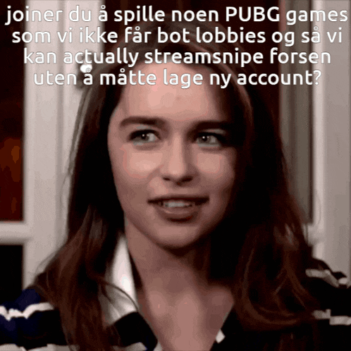a picture of a woman with a question about pubg games