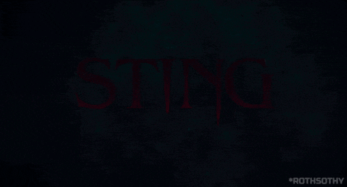 a dark background with the word sting in red letters