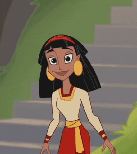a cartoon character is standing on a set of steps