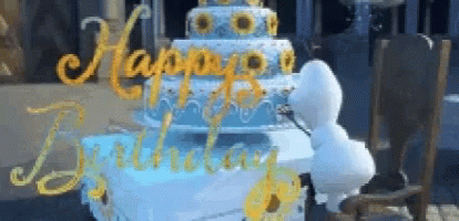 Happy Birthday Olaf GIF - Happy Birthday Olaf Cake GIFs