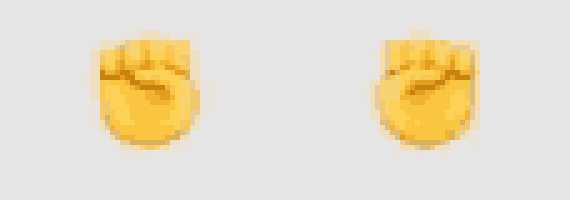 a close up of two yellow emoji hands on a white background .