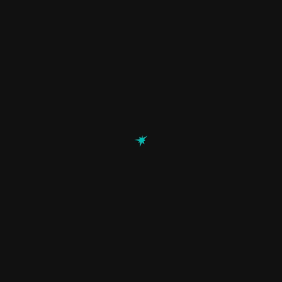 a blue star on a black background that looks like a burst