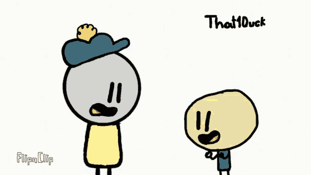 two cartoon characters are standing next to each other with the words that 10 duck written on the bottom