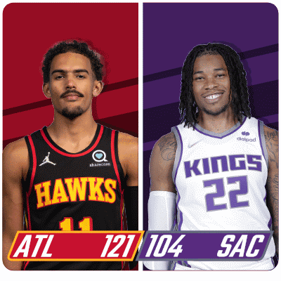 Atlanta Hawks (121) Vs. Sacramento Kings (104) Post Game GIF