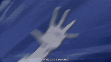 a group of people are standing on a deck and one of them is holding a sword and says wait just a second