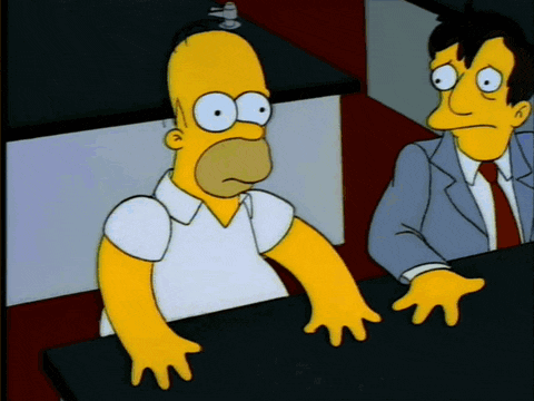 a cartoon of homer simpson and a man in a suit and tie