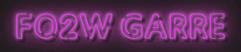 a neon sign that says fo2w garrae on a purple background