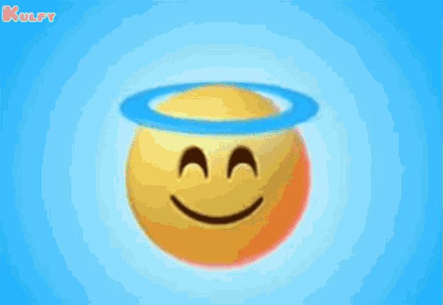a smiley face with a halo around its head