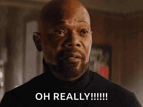 a bald man with a beard is saying oh really !!!