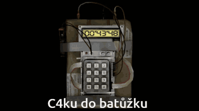 a picture of a bomb that says c4ku do batuzku on the bottom