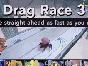 a screenshot of drag race 3 with a cartoon character