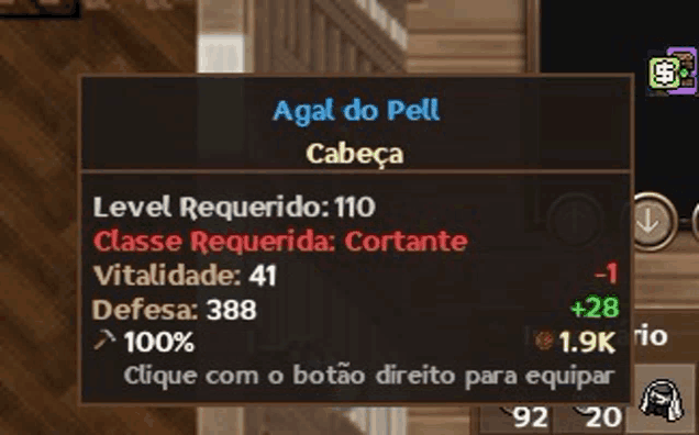 a screenshot of a game showing a item called agal do pell