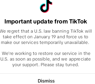 a screenshot of an important update from tik tok