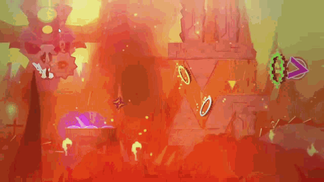 a video game is being played on a computer with a red background