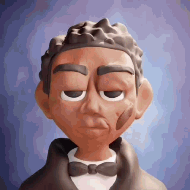 a cartoon of a man wearing a suit and bow tie