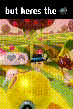 a picture of a cartoon scene with the words but heres the bomb