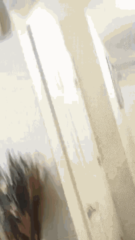 a blurry picture of a person standing in a doorway .