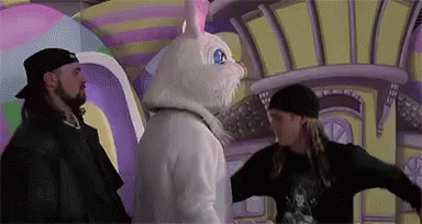 Jay And Silent Bob Easter Bunny Love GIF - Easter Happyeaster Easter Bunny GIFs