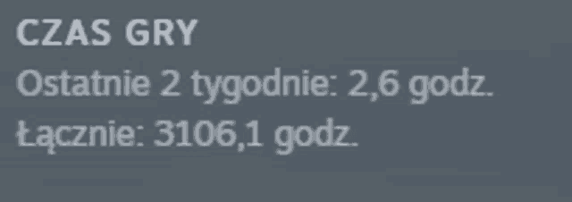 a gray background with the words czas gry in white letters