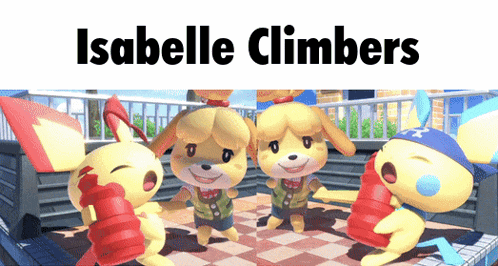 a picture of isabelle climbers with a bunch of animals