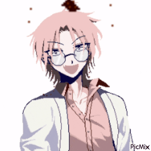 a pixel art of a person with a fried chicken nugget in front of their face