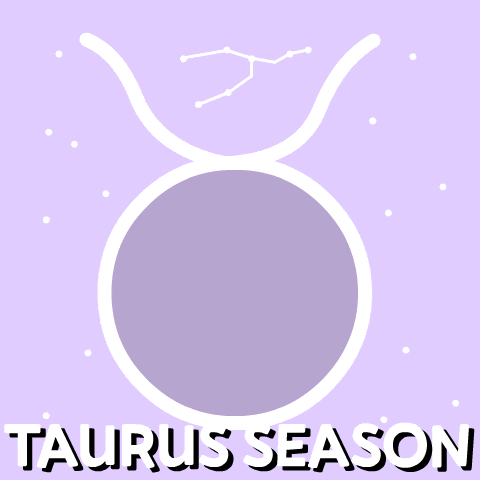 a taurus season poster with a frog inside of a circle