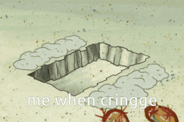 a cartoon of spongebob with the words " me when cringgo " below him