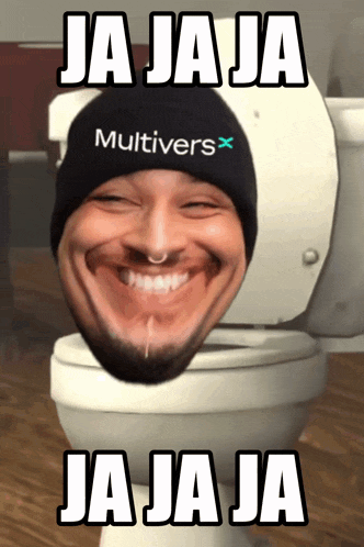 a man wearing a hat that says multivers on it