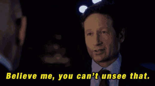 a man in a suit and tie says believe me you can 't unsee that .