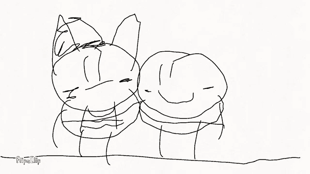 a black and white drawing of two people with the word flips on the bottom right corner